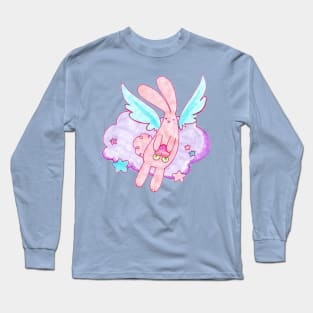 Peach Fruit Angel Bunny Long Sleeve T-Shirt